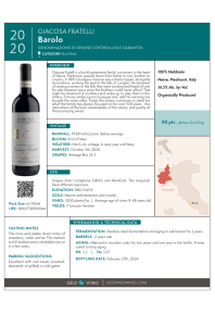 Barolo 2020 Product Sheet