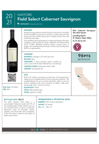 Field Select Cabernet Sauvignon 2021 Product Sheet