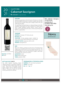 Cabernet Sauvignon 2021 Product Sheet