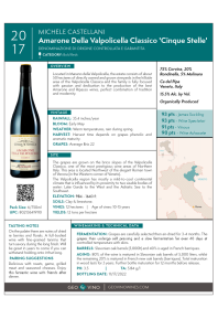 Amarone Della Valpolicella Classico 'Cinque Stelle' 2018 Product Sheet