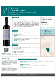 Chianti Rufina 2021 Product Sheet