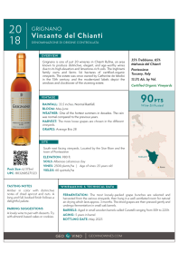 Vinsanto del Chianti 2018 Product Sheet