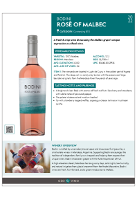 Rosé of Malbec 2022 Product Sheet