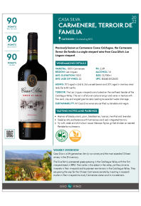 Carmenere, Terroir de Familia 2022 Product Sheet