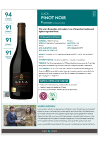 Pinot Noir 2022 Product Sheet