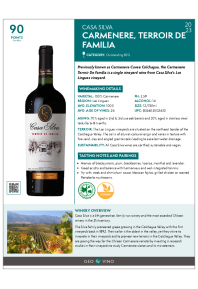 Carmenere, Terroir de Familia 2023 Product Sheet